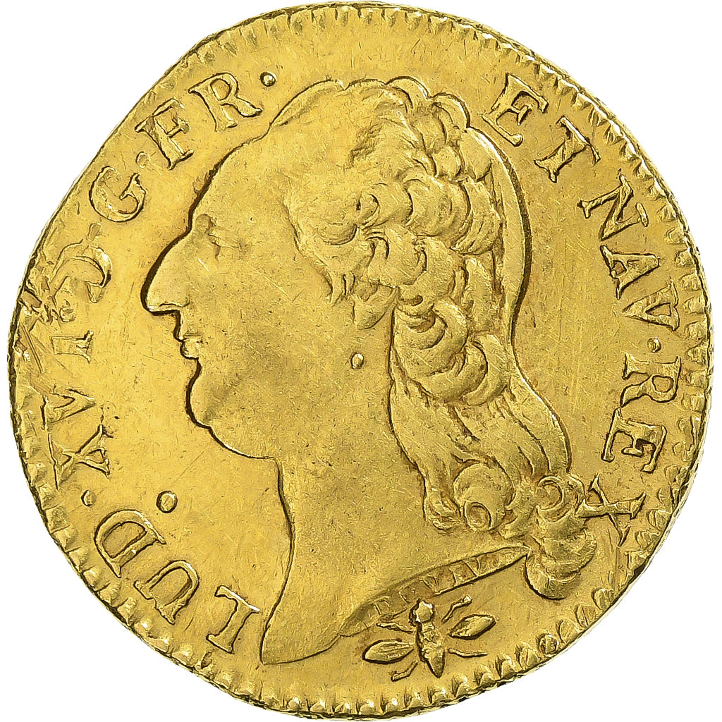 France, Louis XVI, Louis d'or à la tête nue, 1786, Lyon, Gold, AU(50-53)