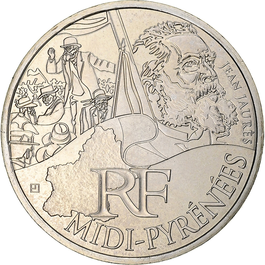 França, 10 Euro, Midi-Pyrénées, 2012, MDP, Prata, MS(64)