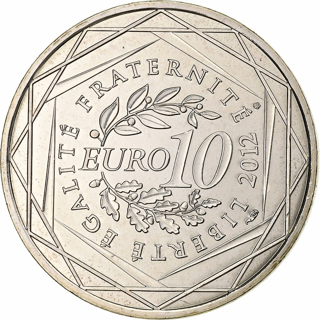 França, 10 Euro, Midi-Pyrénées, 2012, MDP, Prata, MS(64)