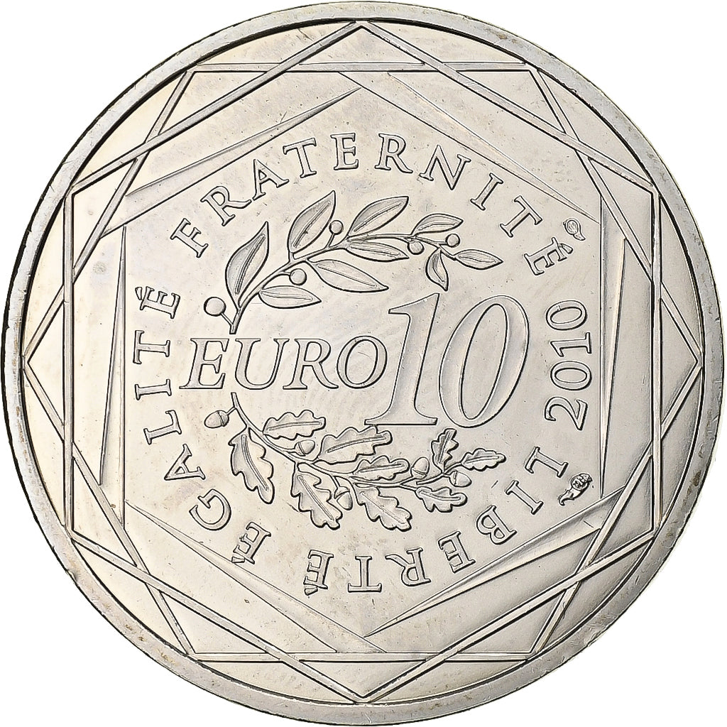 Francja, 10 Euro, Pays de la Loire, 2010, MDP, Srebro, MS(64)