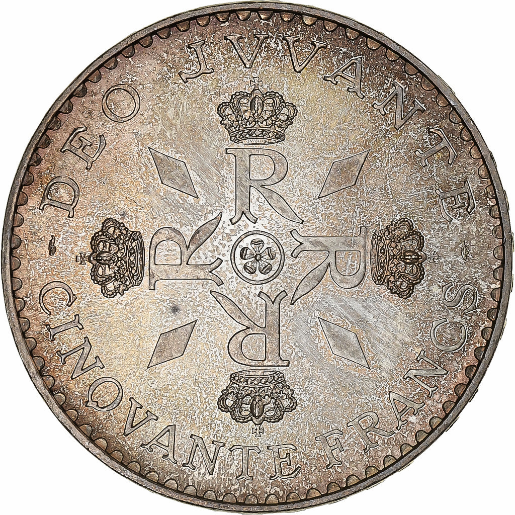 Mónaco, Rainier III, 50 Francs, 1974, MDP, Prata, MS(60-62), KM:152