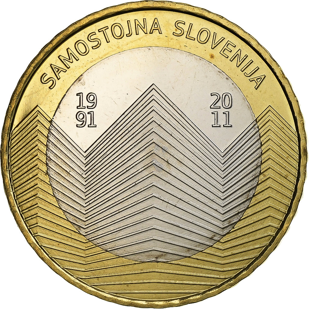 Slovenia, 3 Euro, Independence, 2011, Vantaa, Bi-Metallic, MS(60-62)