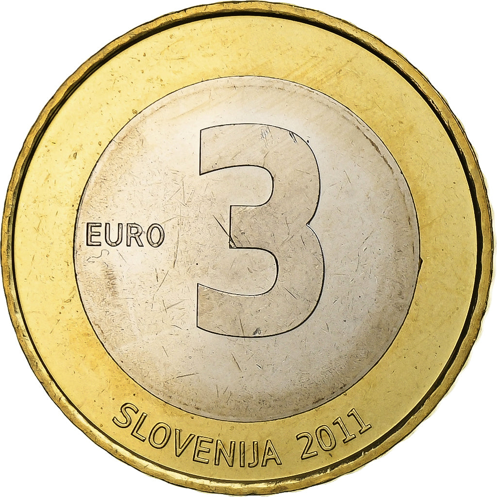 Slovenia, 3 Euro, Independence, 2011, Vantaa, Bi-Metallic, MS(60-62)