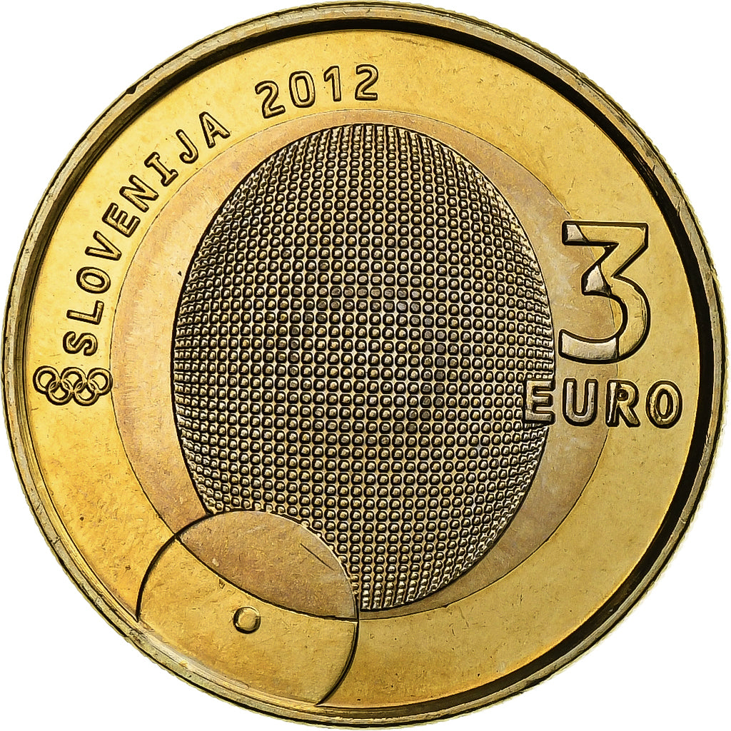 Eslovénia, 3 Euro, 1st Slovene Olympic medalist, 2012, Kremnica, Bimetálico