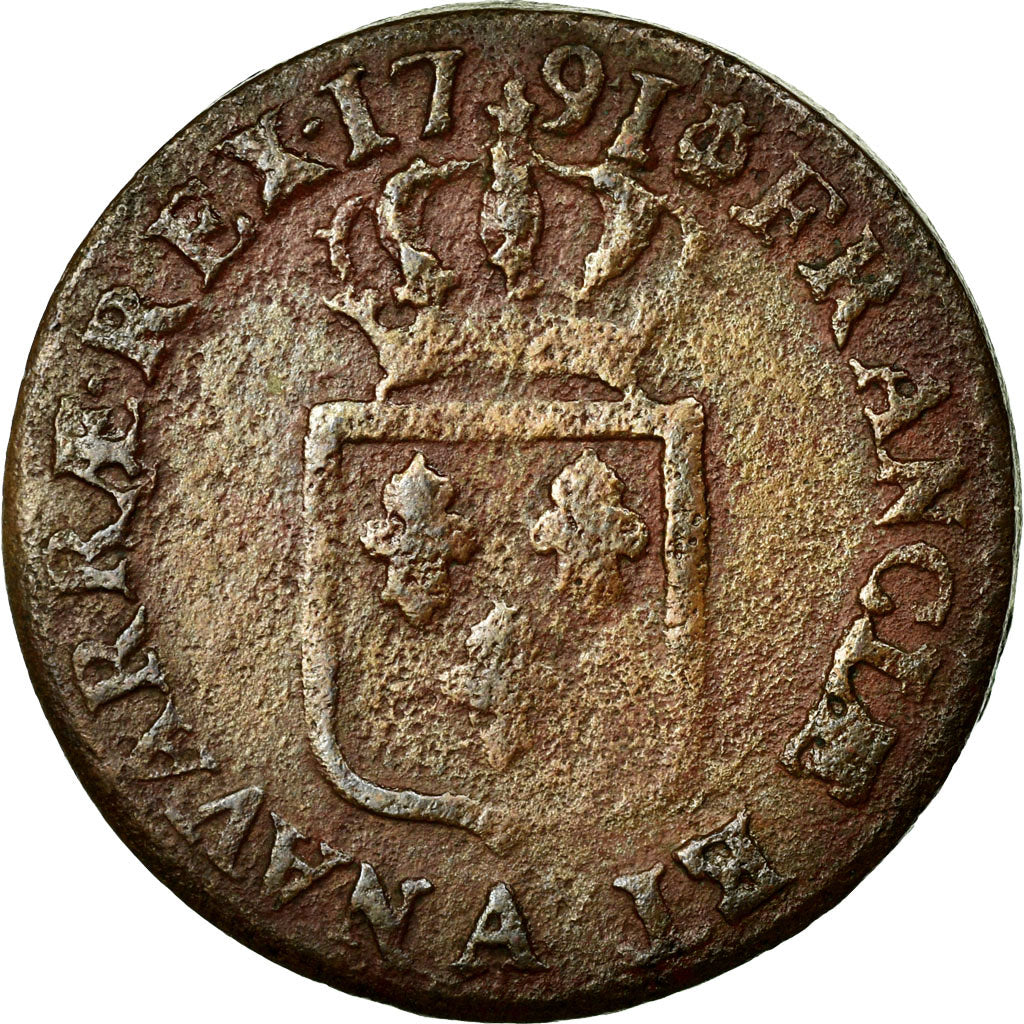 Monnaie, France, Louis XVI, Sol ou sou, Sol, 1791, Paris, TB, Cuivre, KM:578.1