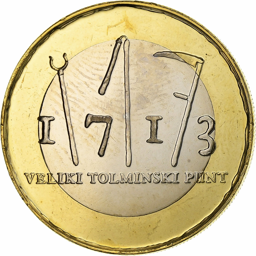 Slovenia, 3 Euro, Tolmin Peasant Revolt, 2013, Kremnica, Bi-Metallic, MS(63)