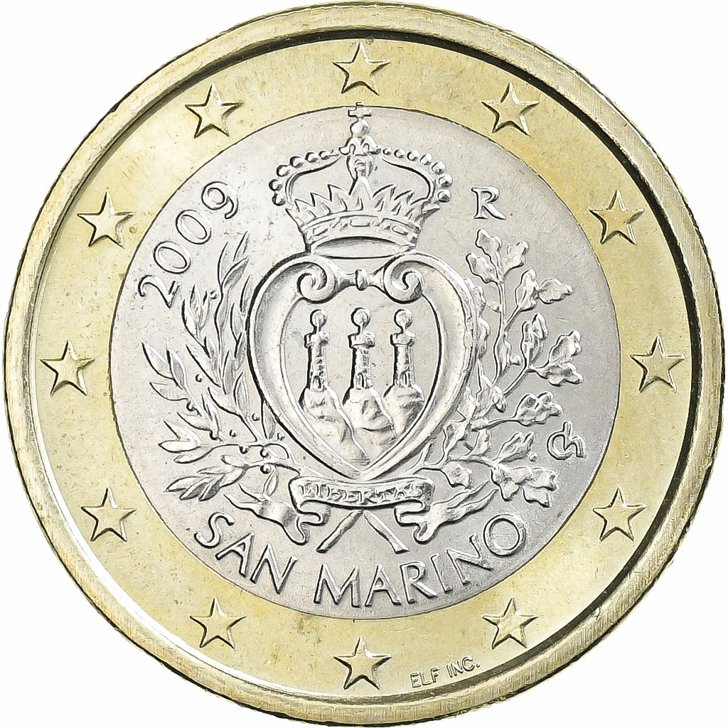 San Marino, 1 Euro, 2009, Rome, Bimetálico, MS(63)