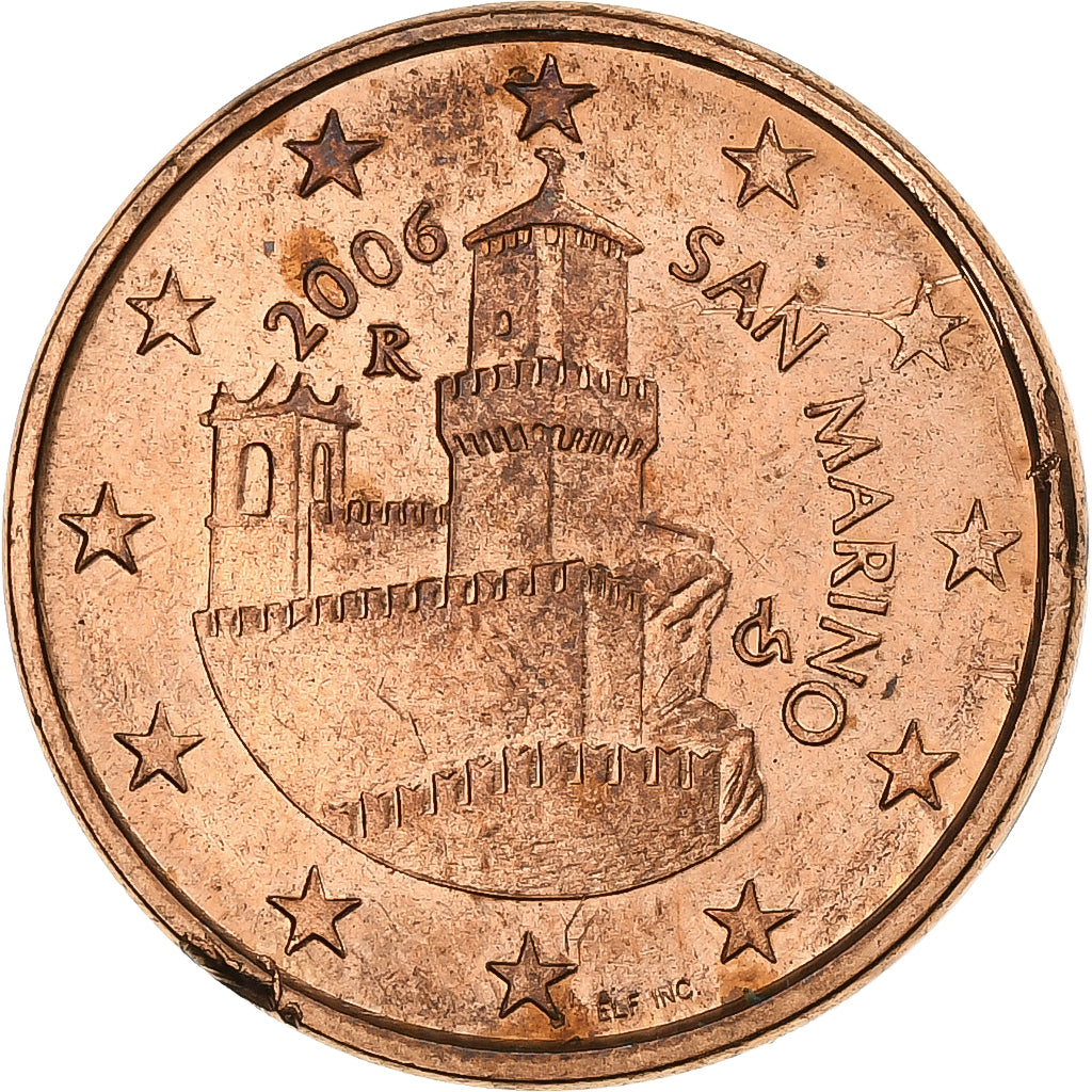 San Marino, 5 Centimes, 2006, Rome, Acciaio placcato rame, SPL
