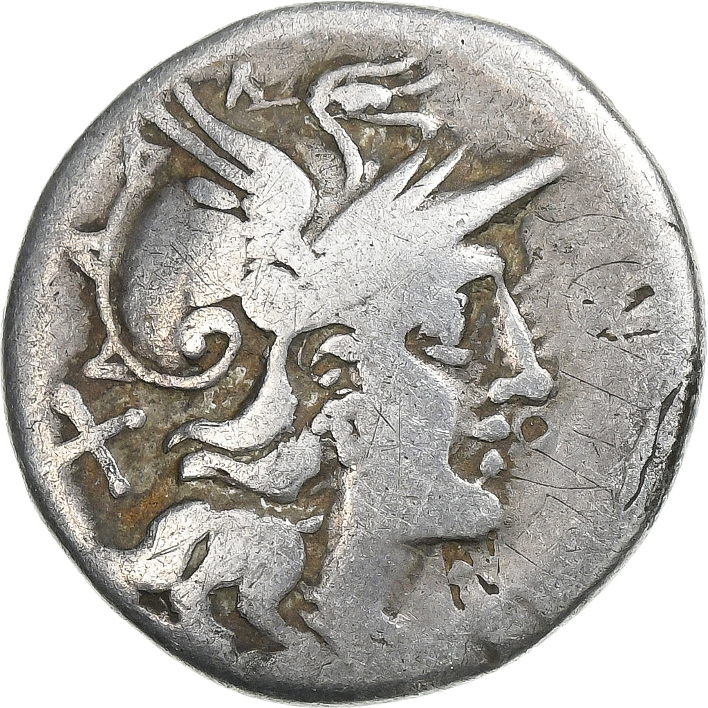 Iuventia, Denarius, 154 BC, Rome, Silver, F(12-15), Crawford:202/1a