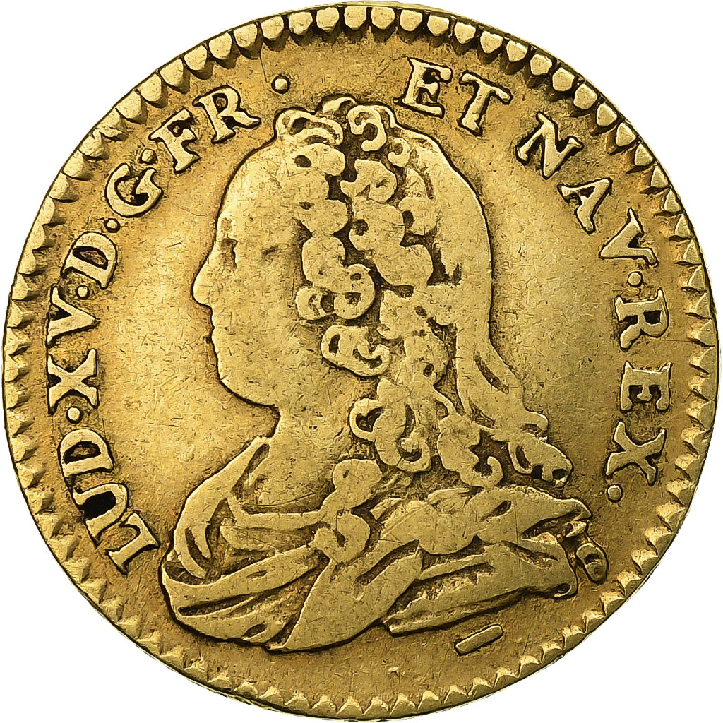 France, Louis XV, 1/2 Louis d'or aux lunettes, 1726, Lille, Gold, VF(20-25)
