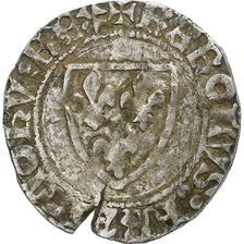 France, Charles VI, Blanc Guénar, 1380-1422, Billon, VF(20-25), Duplessy:377