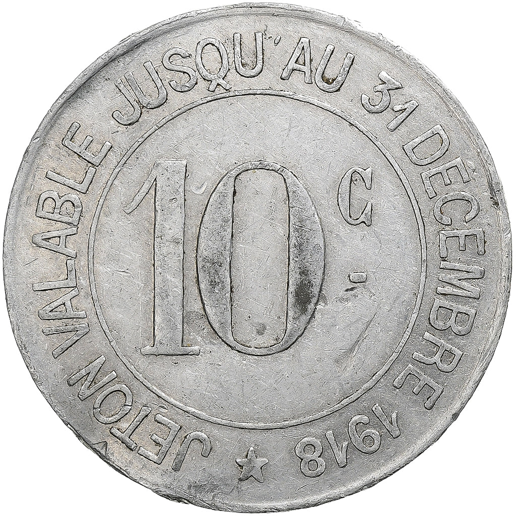 France, Mines de Carmaux, 10 Centimes, 1916, VF(30-35), Aluminium