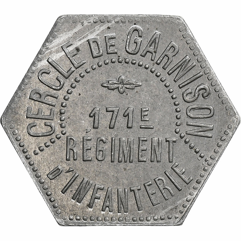 France, 171e Régiment d'Infanterie, 25 Centimes, AU(55-58), Aluminium