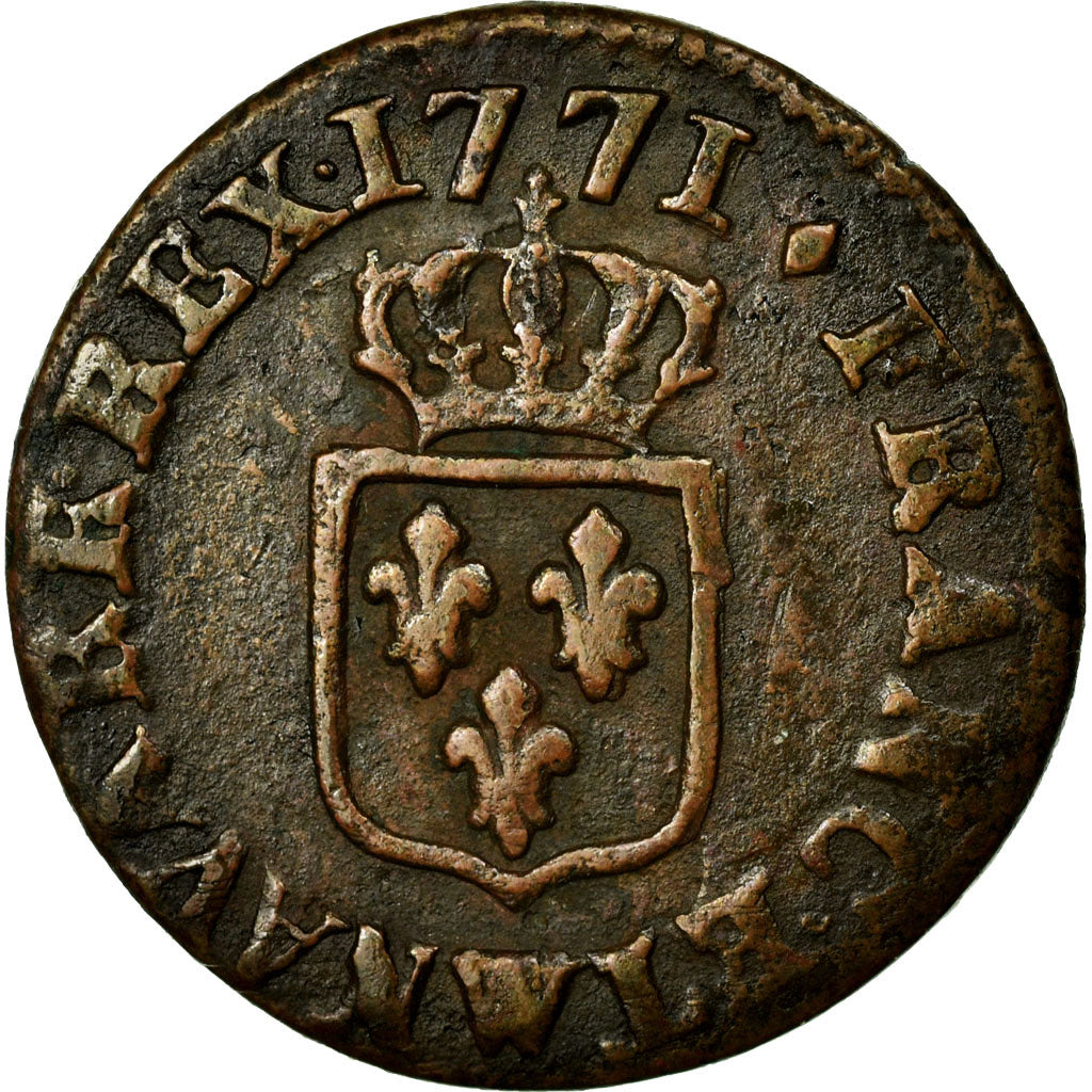 Coin, France, Louis XV, Liard à la vieille tête, Liard, 1771, Lille