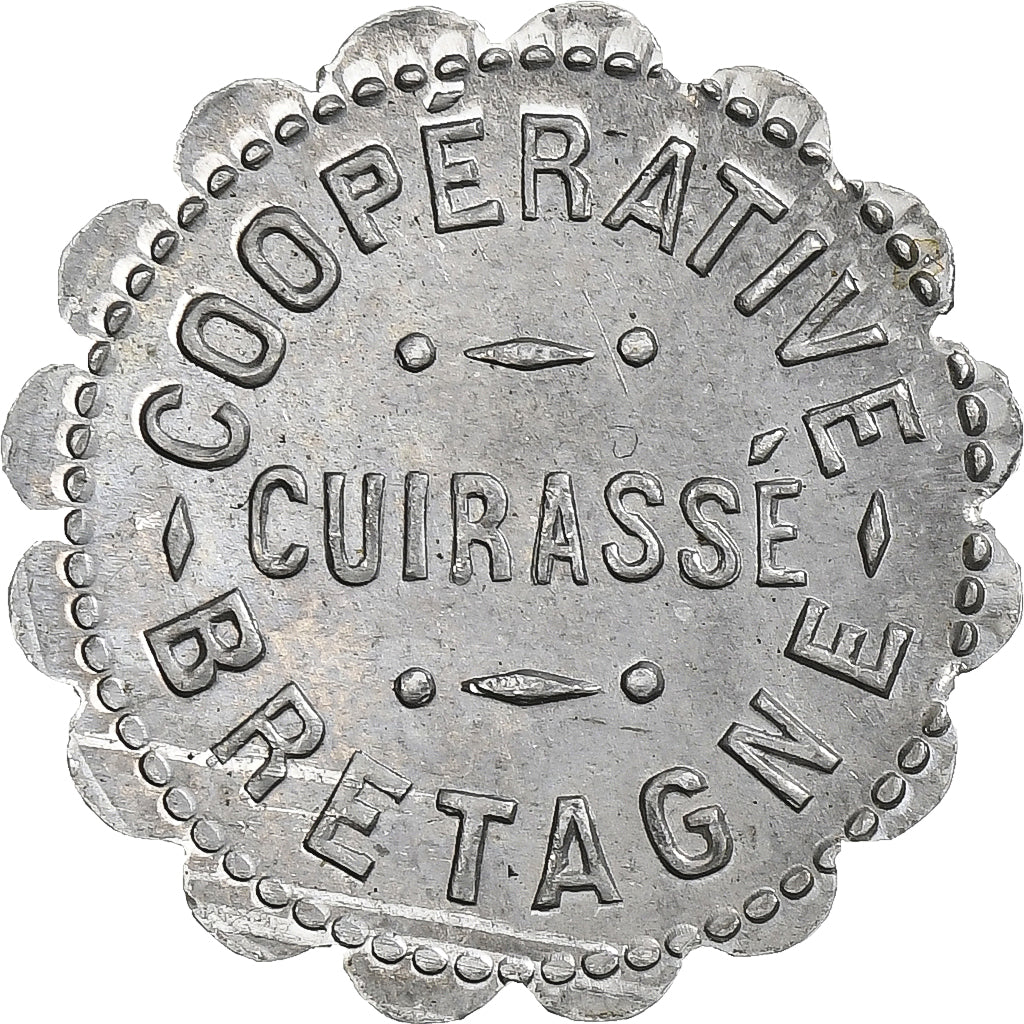 Frankreich, Coopérative Cuirassé Bretagne, 1 Franc, VZ, Aluminium