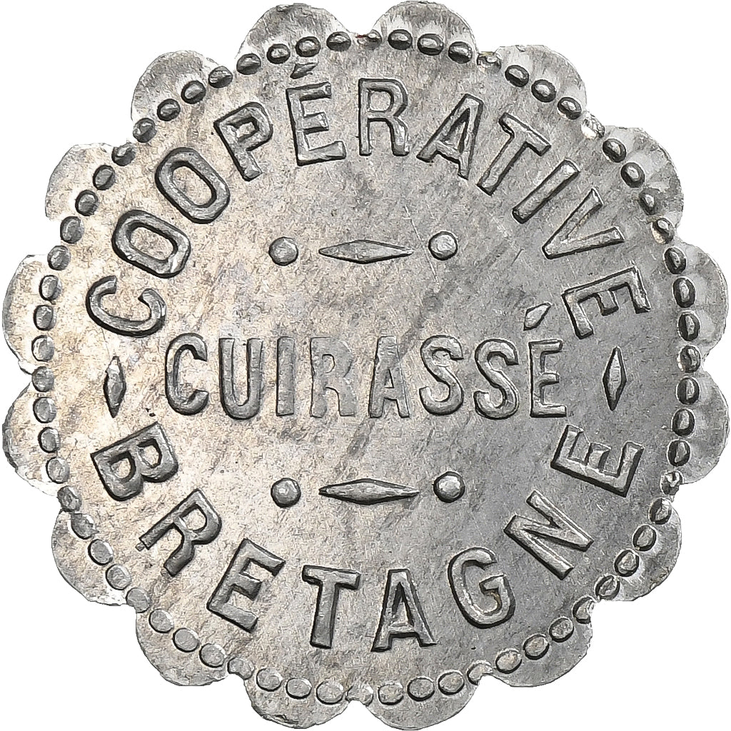 Francja, Coopérative Cuirassé Bretagne, 1 Franc, AU(50-53), Aluminium