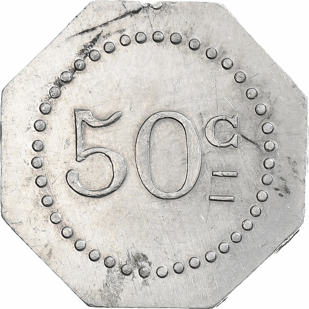 France, Bourg-en-Bresse, 50 Centimes, 1918, AU(55-58), Aluminium