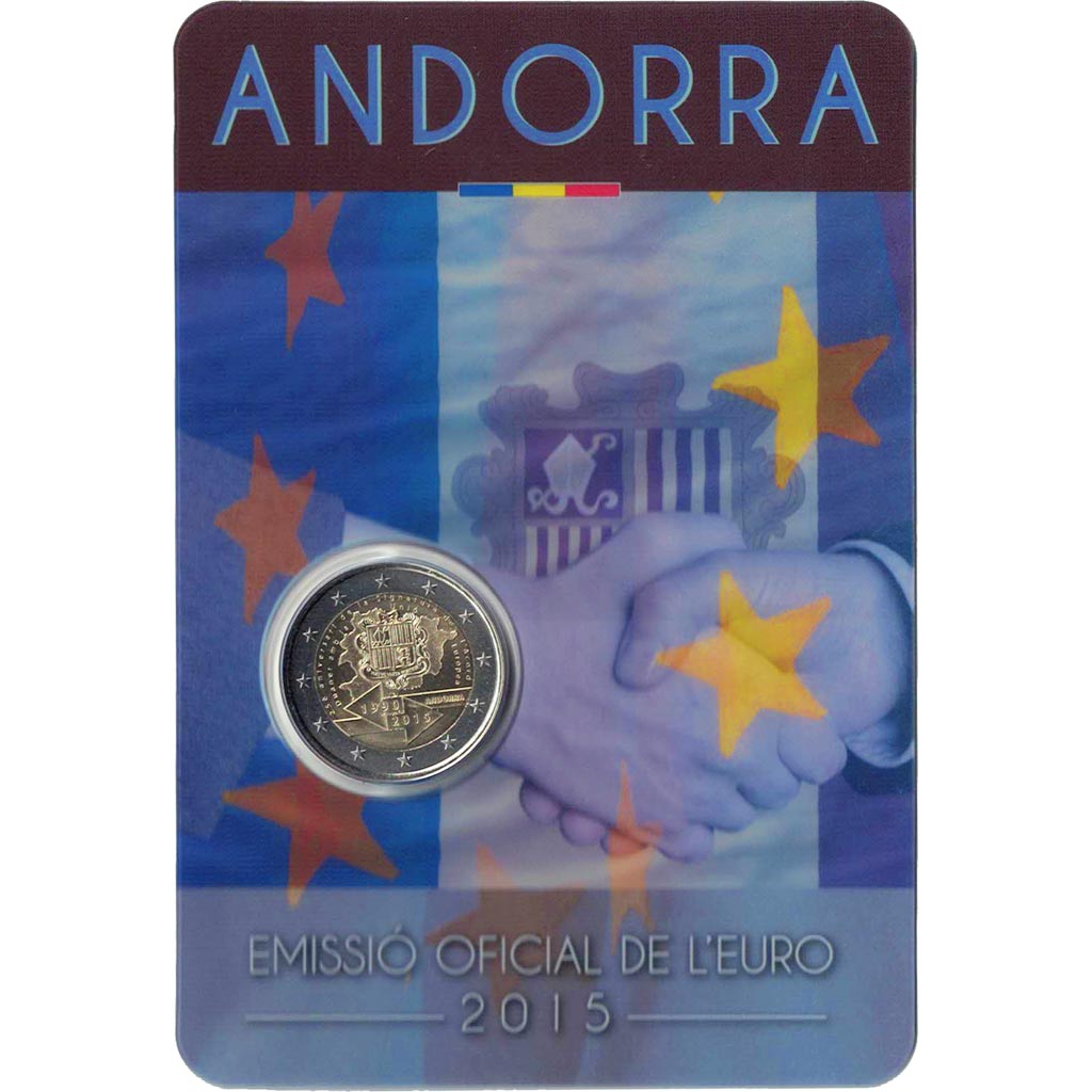 Andorra, 2 Euro, Accords Douaniers, 2015, STGL, Bi-Metallic