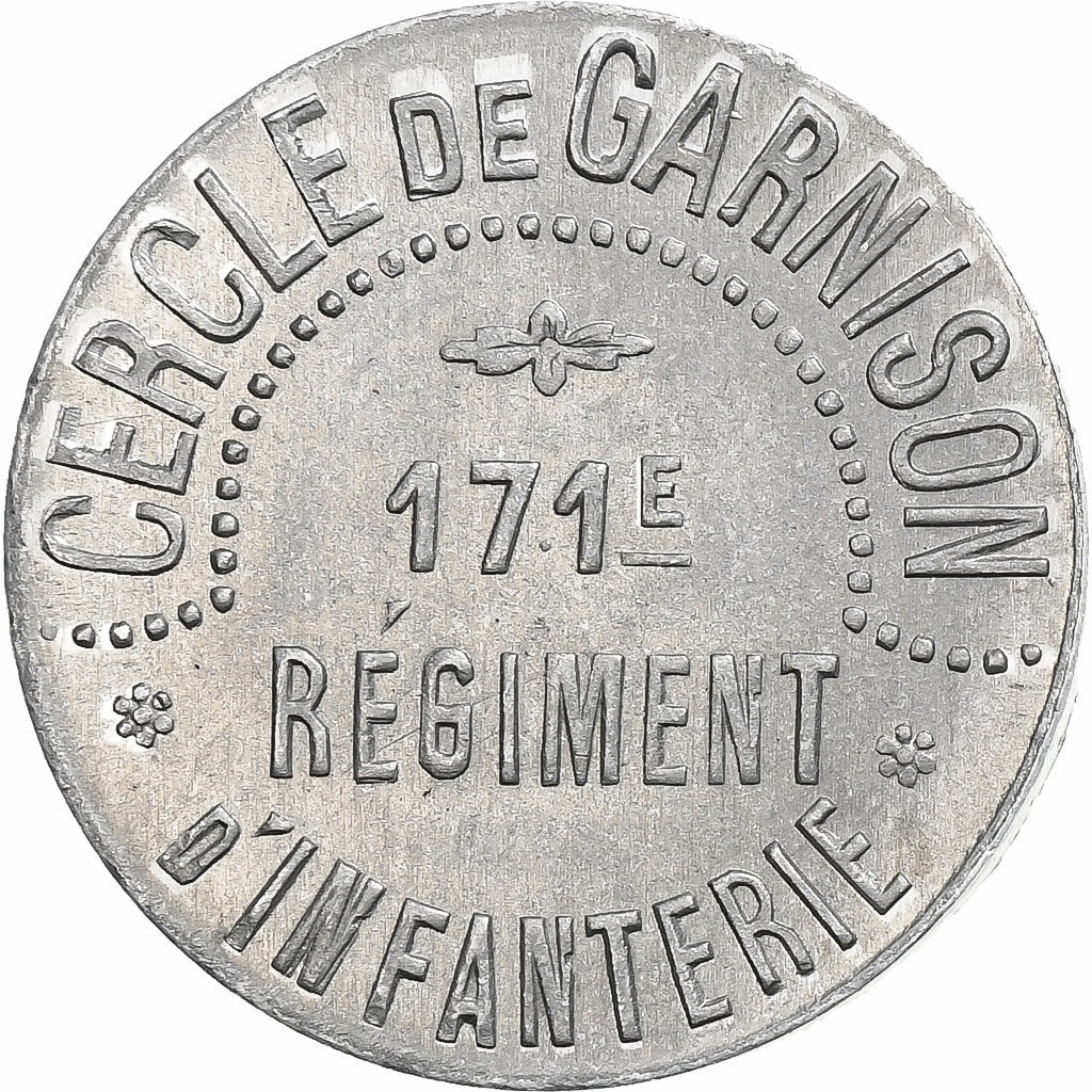 France, 171e Régiment d'Infanterie, 5 Centimes, AU(55-58), Aluminium