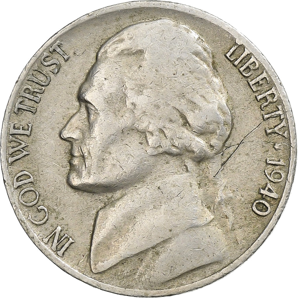 Verenigde Staten, 5 Cents, Jefferson, 1940, Denver, Cupro-nikkel, FR