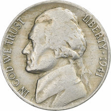 Vereinigte Staaten, 5 Cents, Jefferson, 1941, Denver, Kupfer-Nickel, S