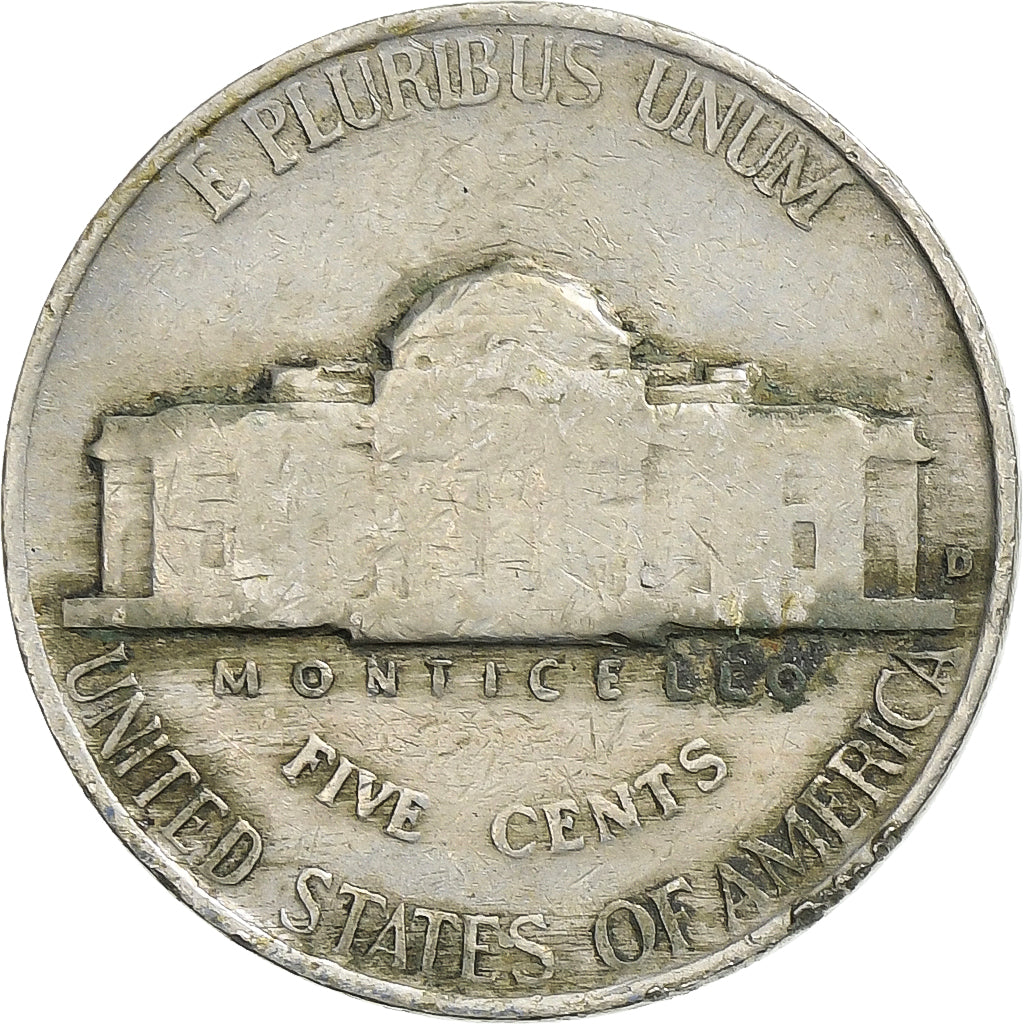 États-Unis, 5 Cents, Jefferson, 1941, Denver, Cupro-nickel, TB