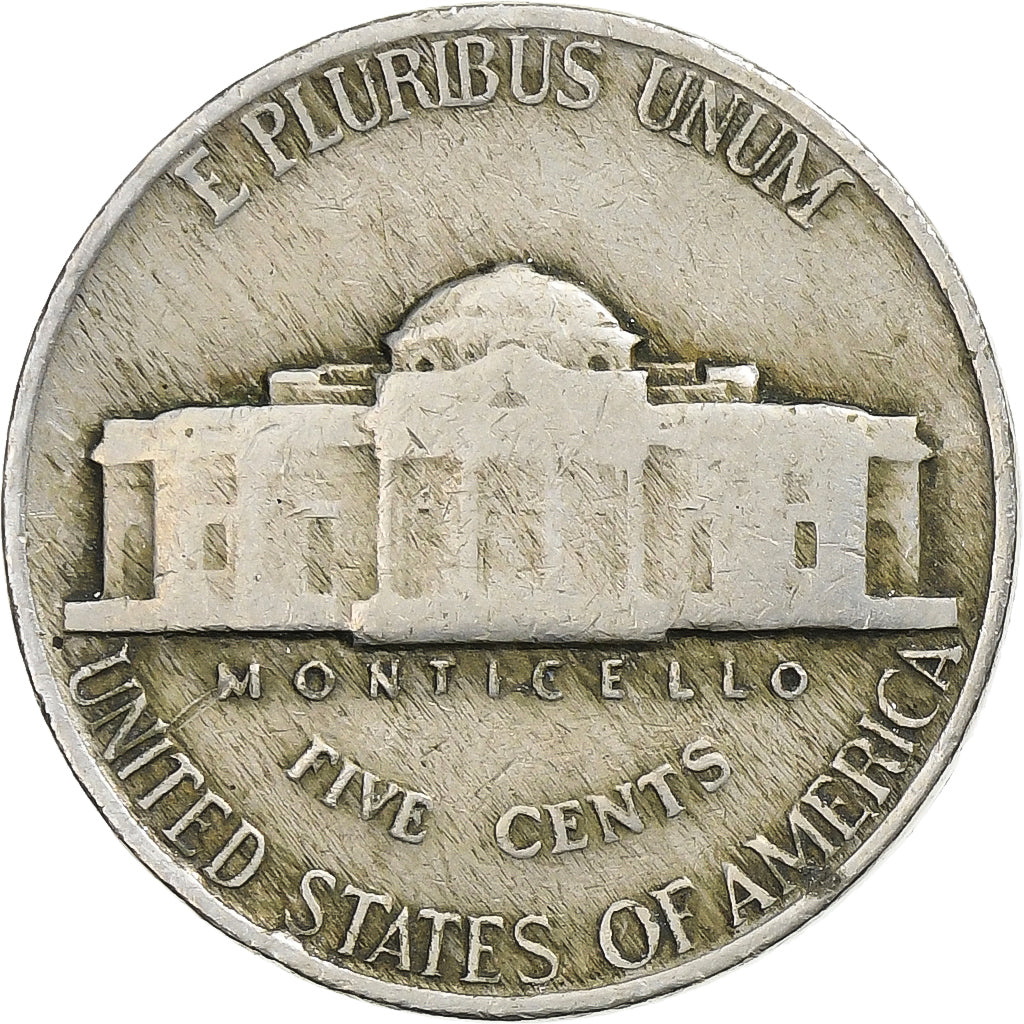 United States, 5 Cents, Jefferson, 1942, Philadelphia, Copper-nickel, VF(20-25)