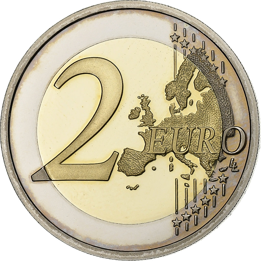 France, 2 Euro, Ruban Rose, Proof, Colorized, 2017, MDP, Bi-Metallic, MS(64)