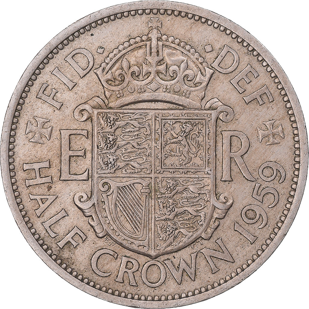 Moeda, Grã-Bretanha, 1/2 Crown, 1959