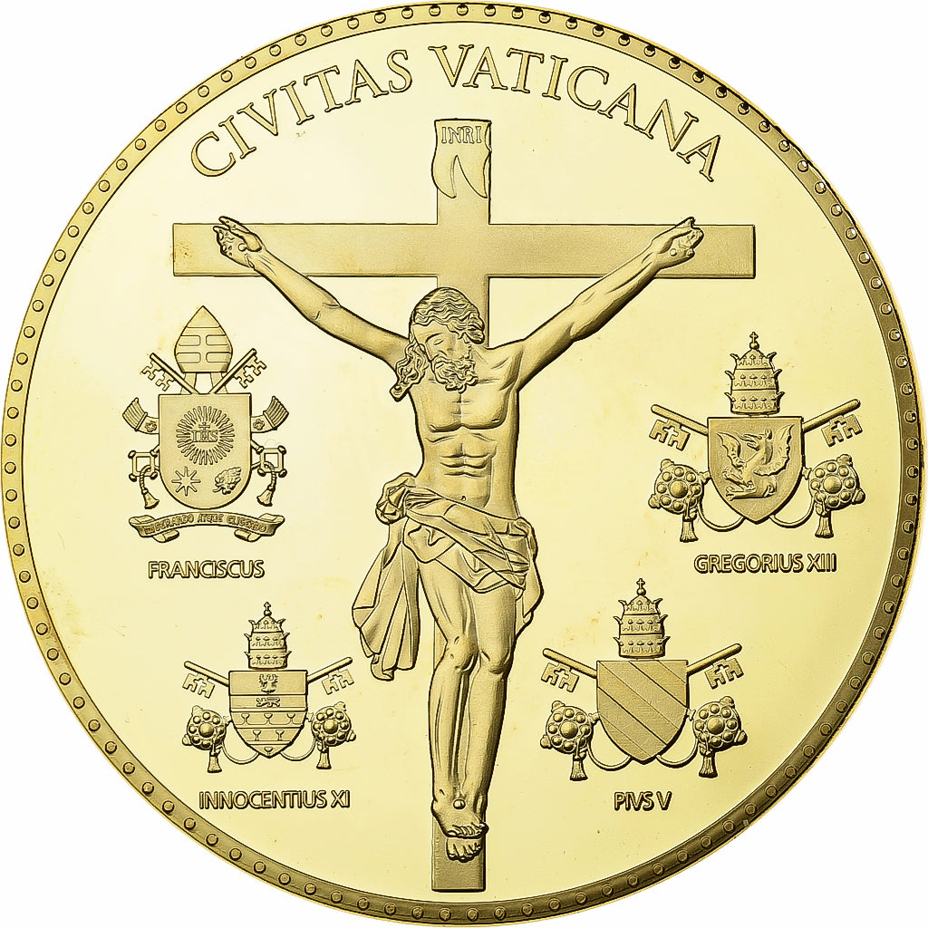 Vatican, Medal, Pope Francis I, 2013, Copper Gilt, Proof, Colorized, MS(63)