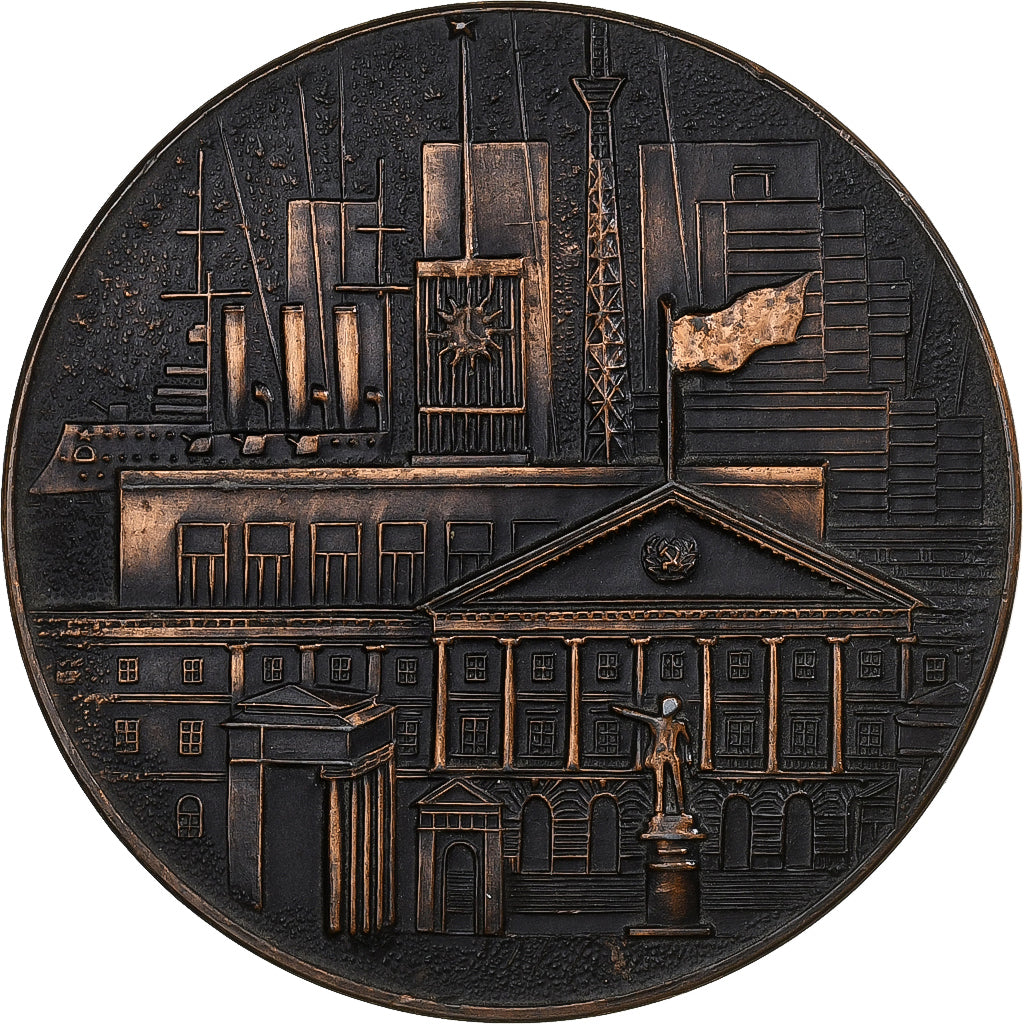 Soviet Union, medalha, Leningrad, touristic city, Cobre-Latão, AU(55-58)