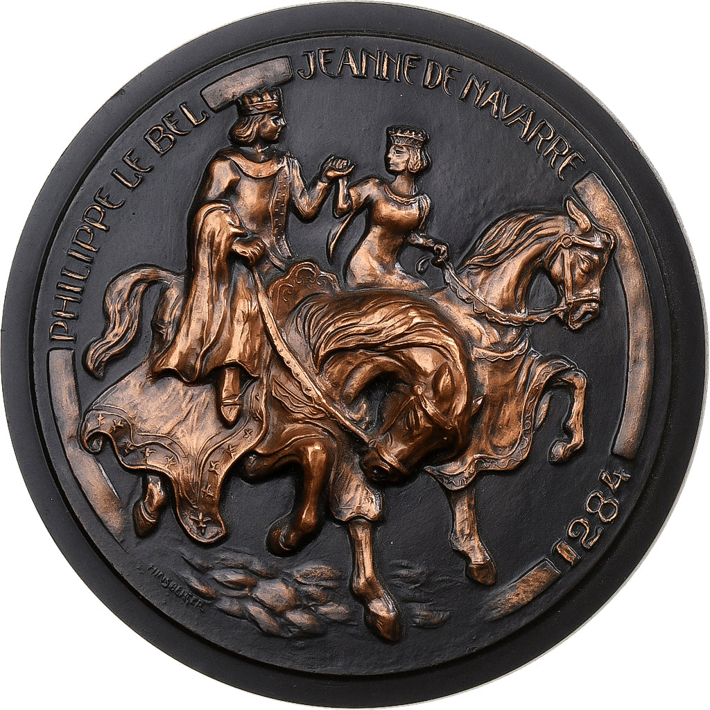 Francia, medaglia, Philippe le Bel, Jeanne de Navarre, 1997, MDP, Rame