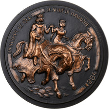 Francia, medaglia, Philippe le Bel, Jeanne de Navarre, 1997, MDP, Rame
