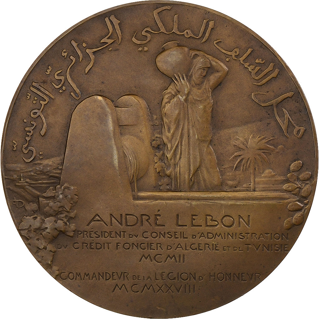 França, medalha, André Lebon, Crédit foncier d’Algérie, Bronze, Dautel