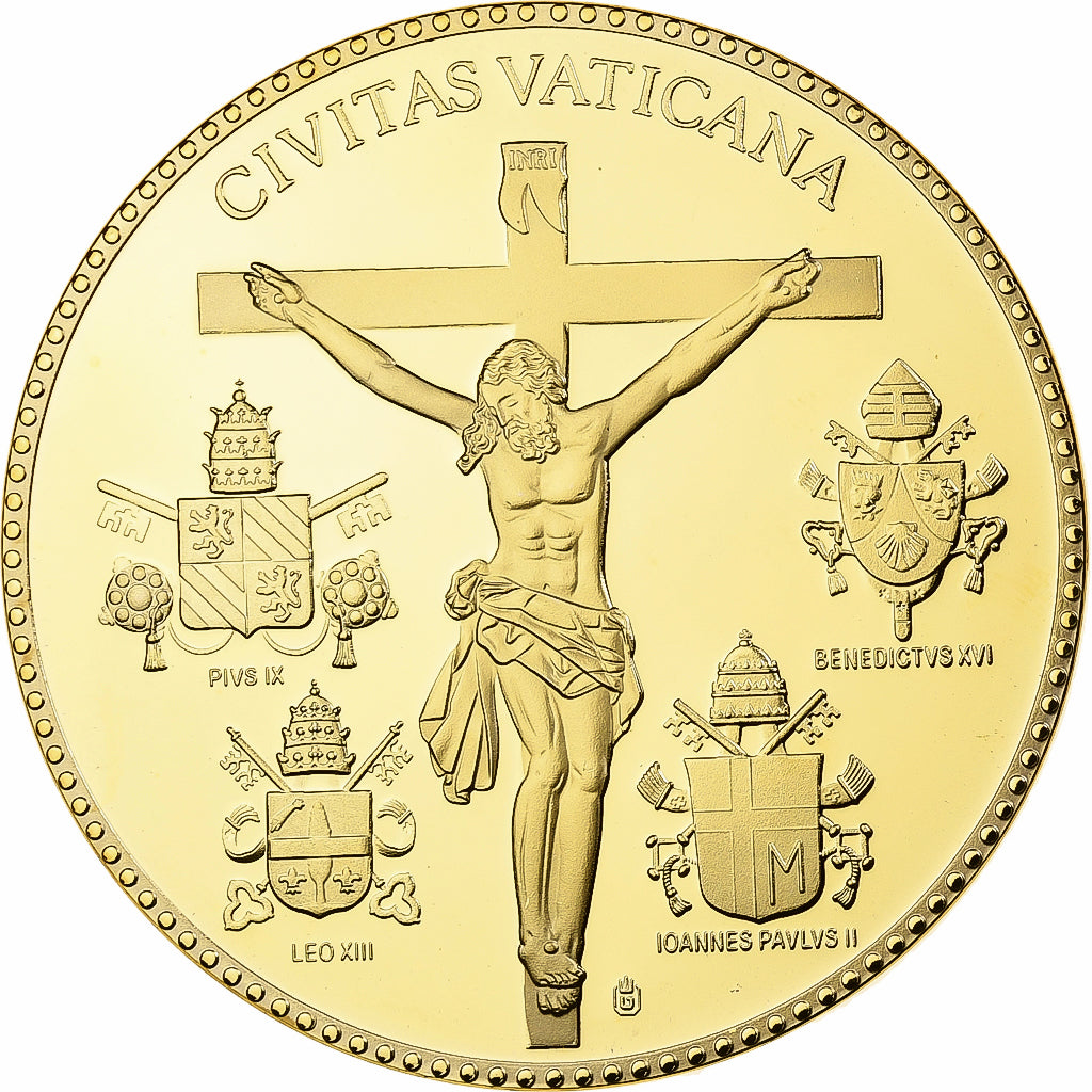 Vatikan, Medaille, Pape Jean Paul II, 2011, Copper Gilt, Proof, Colorized, STGL
