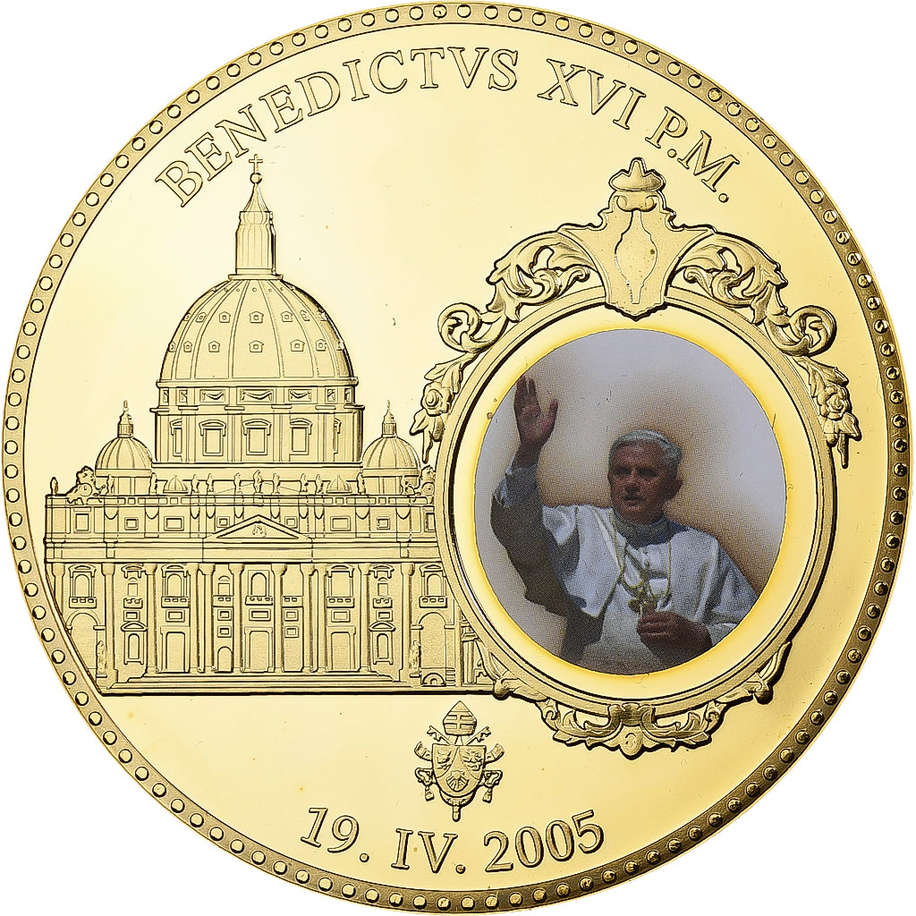 Vatican, Médaille, Benoît XVI, 2011, Cuivre doré, FDC, BE, Colorée