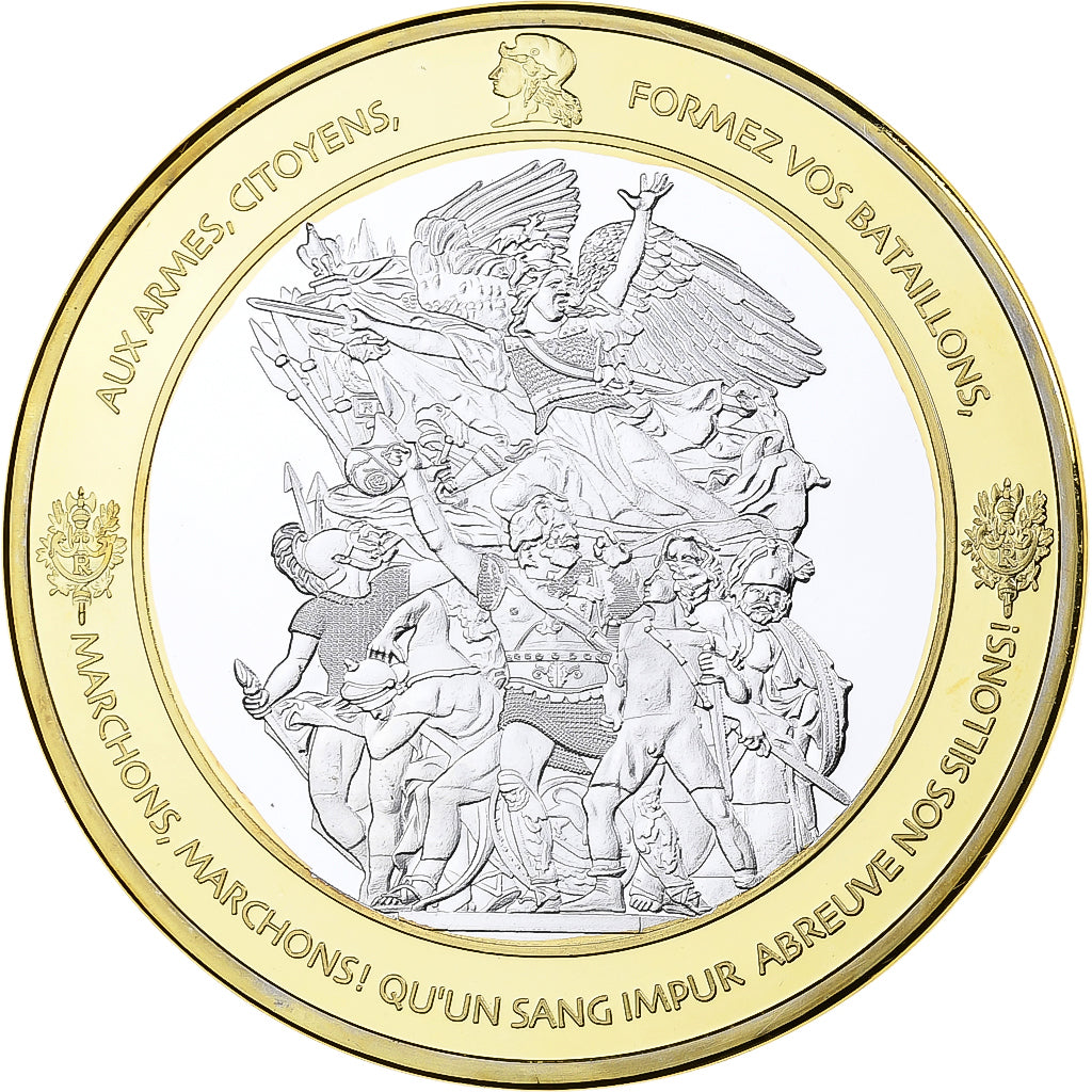 Francia, medaglia, Les Piliers de la république, Liberté, 2010, Rame dorato