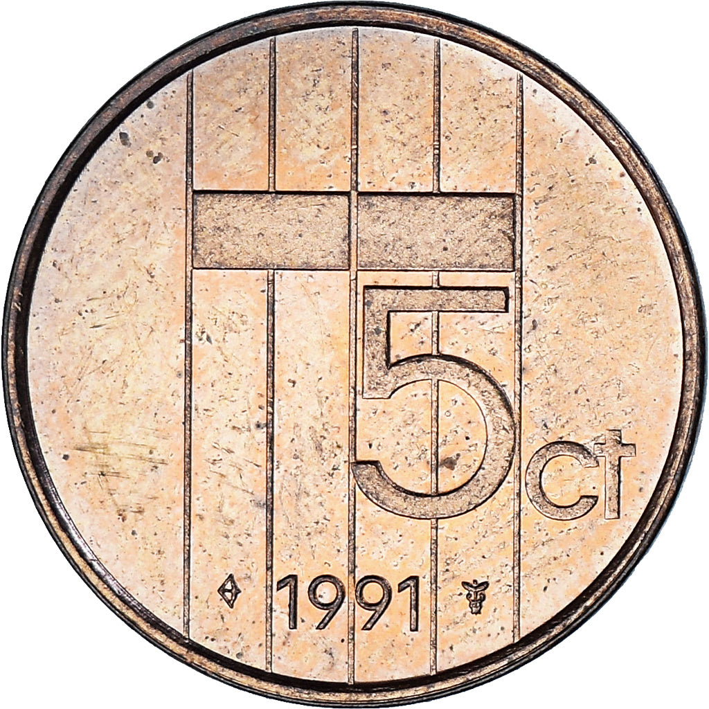Netherlands, 5 Cents, 1991