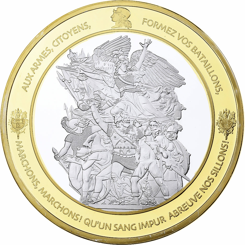 Francia, medaglia, Les Piliers de la République, Egalité, 2010, Rame dorato