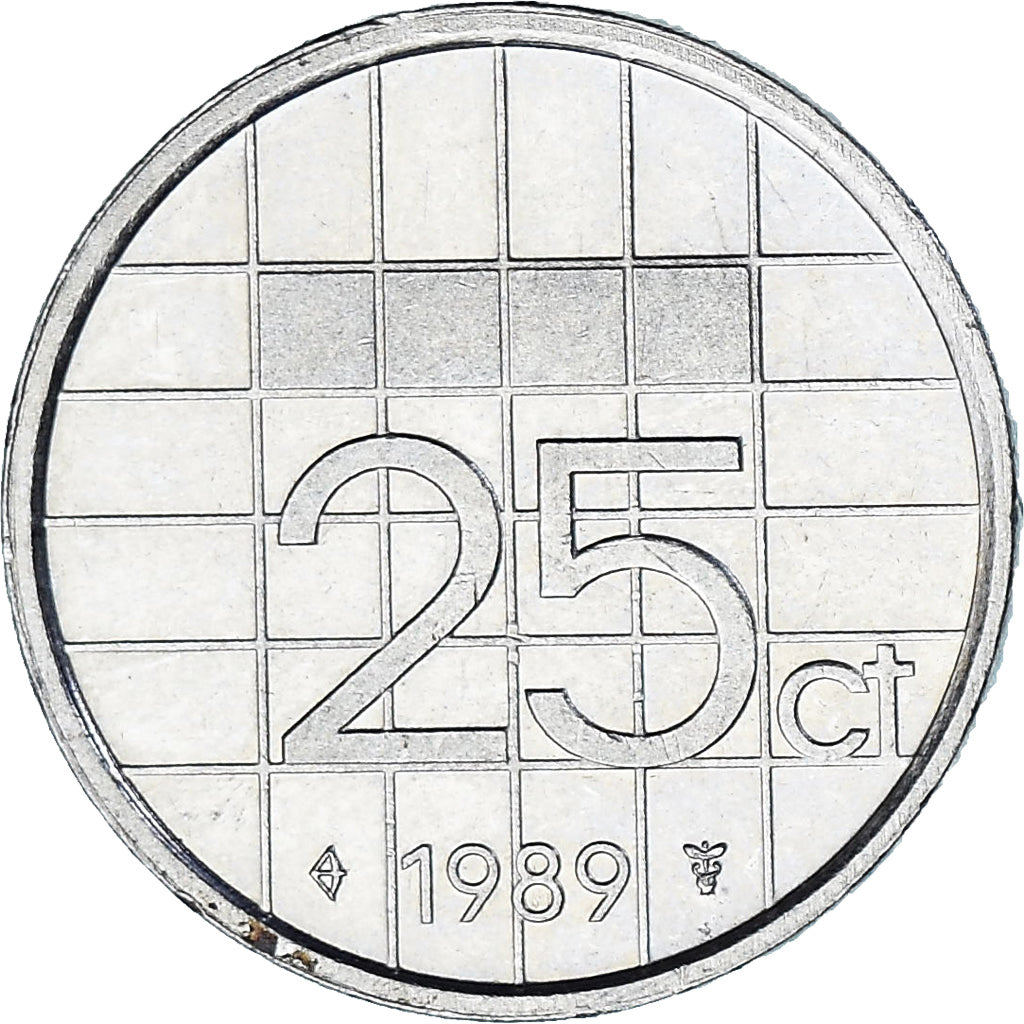 Paesi Bassi, 25 Cents, 1989