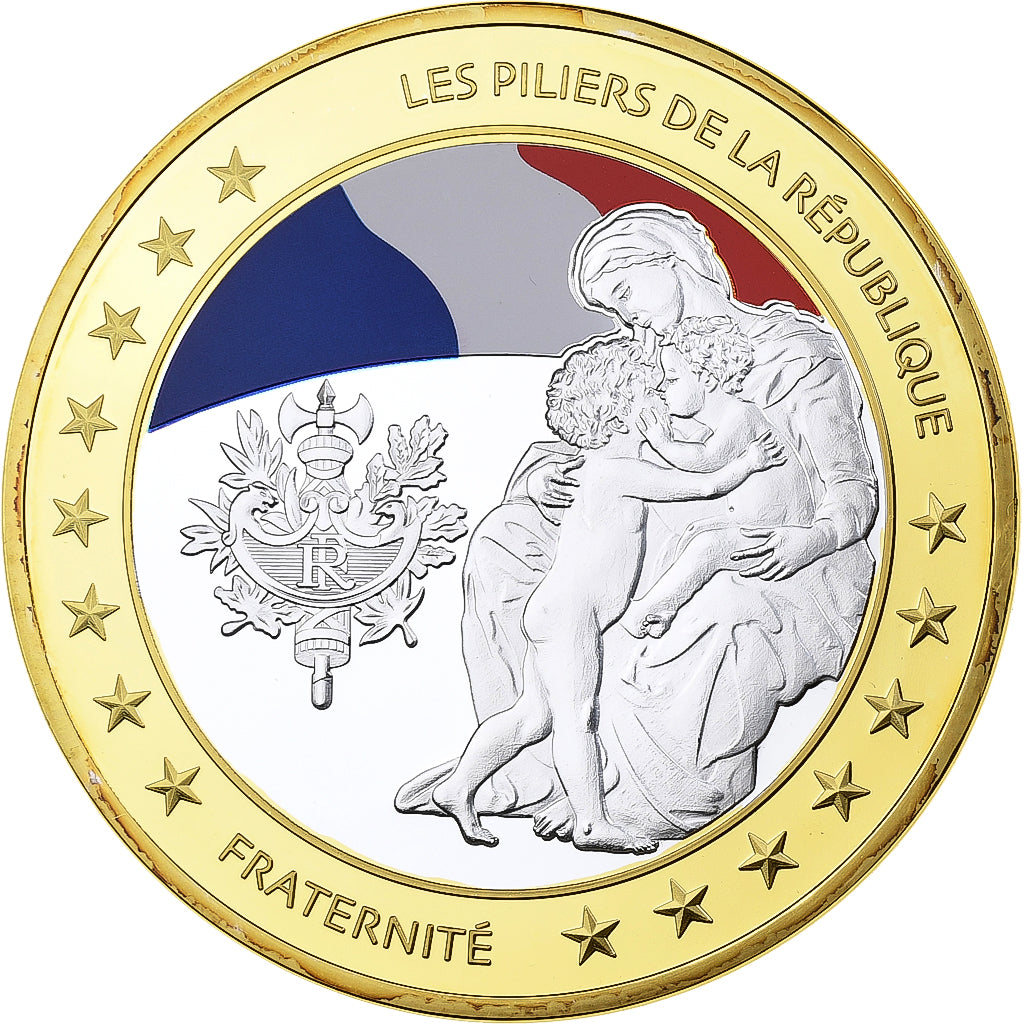 Francia, medaglia, Les Piliers de la république, Fraternité, 2010, Rame