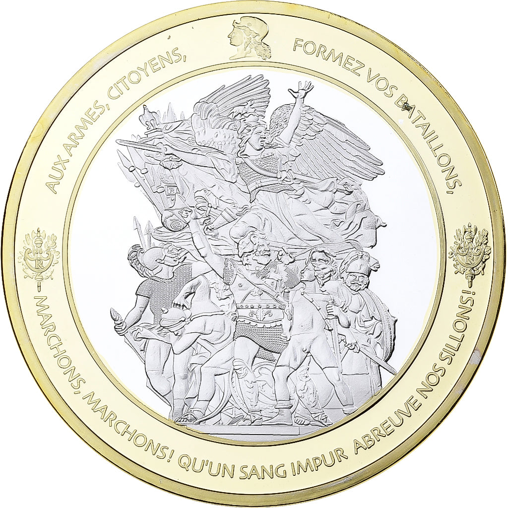 Francia, medalla, Les Piliers de la République, Démocratique, 2010, Copper