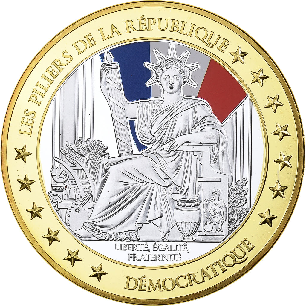 Frankreich, Medaille, Les Piliers de la République, Démocratique, 2010, Copper