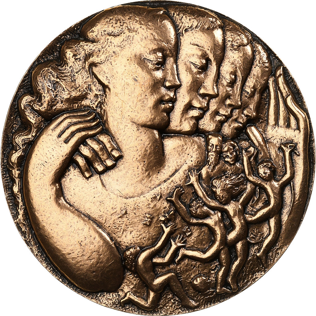 Francia, medaglia, 50 ans de la Sécurité sociale, 1995, Bronzo, BB+