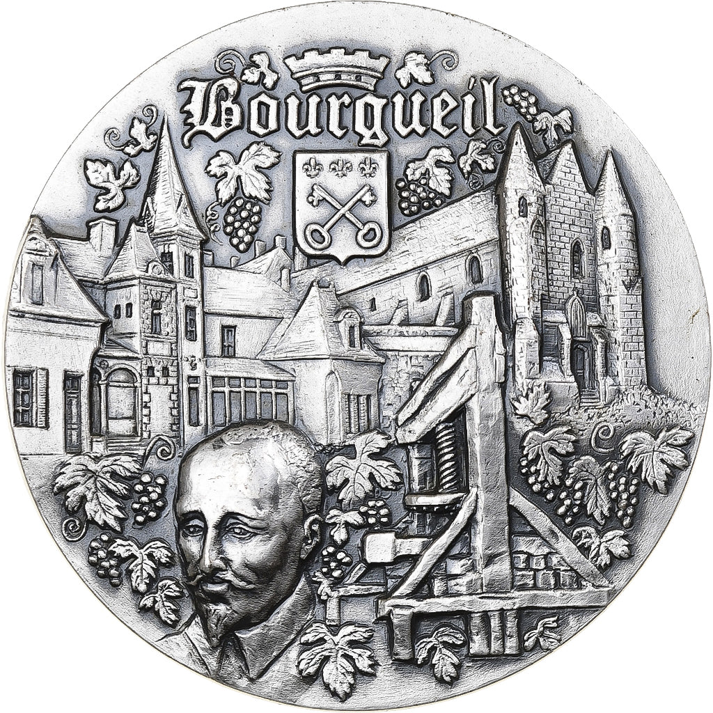 Frankreich, Medaille, Bourgueil, Ronsard, Silvered Bronze florentin, VZ