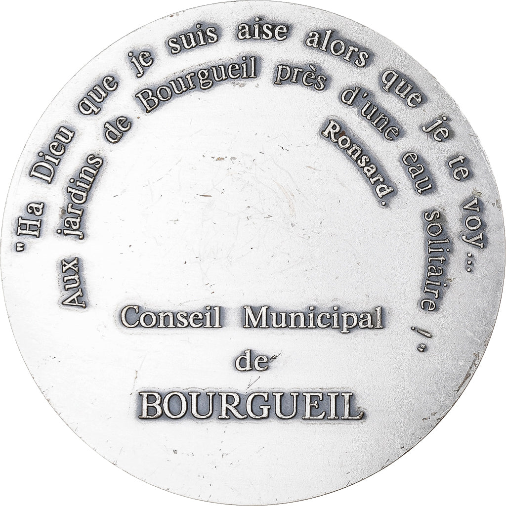 Frankreich, Medaille, Bourgueil, Ronsard, Silvered Bronze florentin, VZ