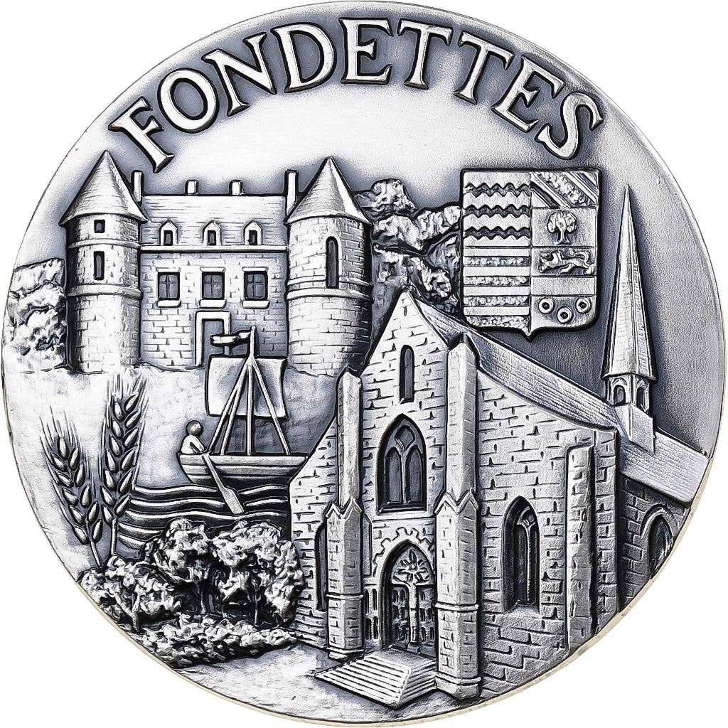 France, Médaille, Compliments, Fondettes, Bronze florentin argenté, SUP