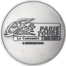 France, Médaille, 100 ans du Paris-Tours, 1996, Bronze argenté, SUP