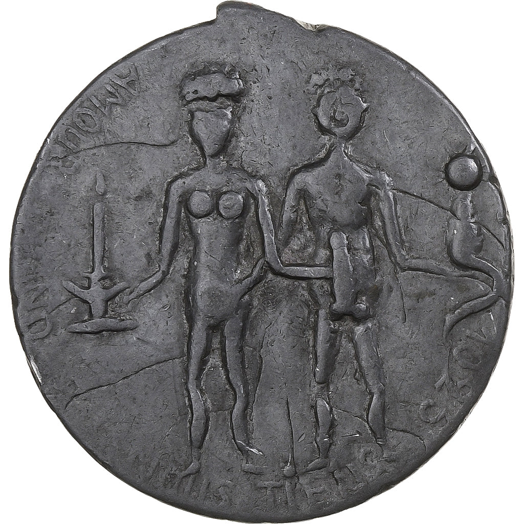 Francja, Erotic token, Amour quand tu nous tiens, 1925, Żelazo, Satyryczne