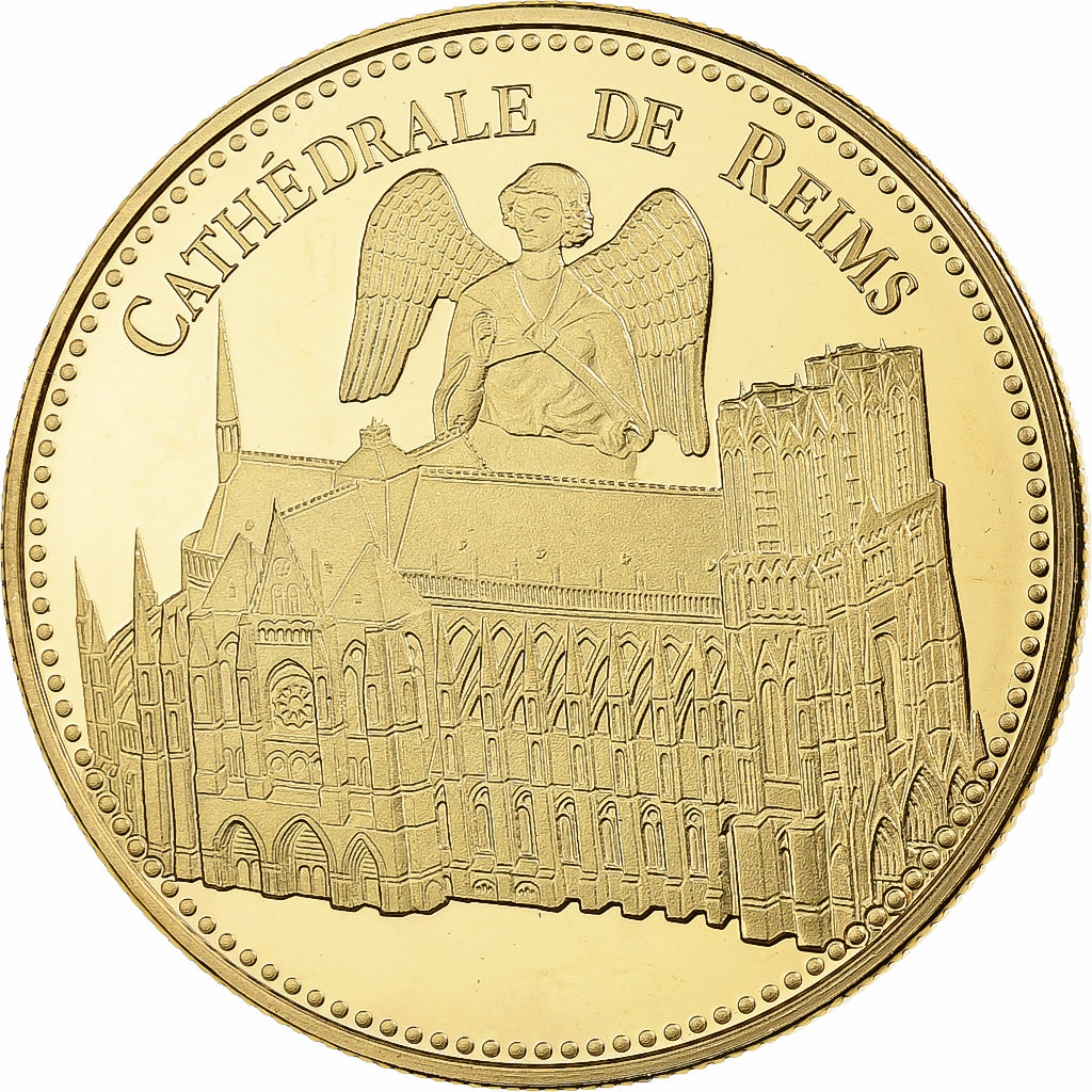 França, medalha, Cathédrale de Reims, Utrecht, Cobre-Níquel Dourado